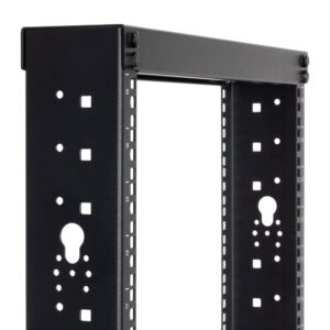 NavePoint 25U 2 Post Open Frame Server Rack for 19 Inch Equipment, AV, Networking, Data & IT Devices, 2-Post Rack 25U 881lbs Weight Capacity, Black