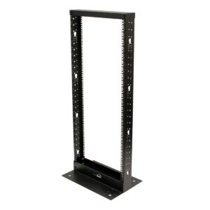 NavePoint 25U 2 Post Open Frame Server Rack for 19 Inch Equipment, AV, Networking, Data & IT Devices, 2-Post Rack 25U 881lbs Weight Capacity, Black