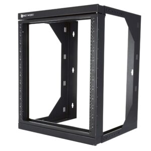 Networx 18U Adjustable Depth Open Frame Swing Out Wall Mount Rack - 301 Series, Flat Packed