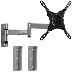 mount-it! rv tv mount, lockable full motion tv wall mount designed specifically for rv or mobile home use single arm tilting and swiveling 42 inches max, 33 lb capacity, vesa 200 compatible