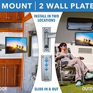 Mount-It! RV TV Mount, Lockable Full Motion TV Wall Mount Designed Specifically for RV or Mobile Home Use Single Arm Tilting and Swiveling 42 Inches Max, 33 Lb Capacity, VESA 200 Compatible