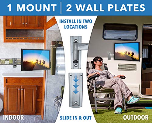 Mount-It! RV TV Mount, Lockable Full Motion TV Wall Mount Designed Specifically for RV or Mobile Home Use Single Arm Tilting and Swiveling 42 Inches Max, 33 Lb Capacity, VESA 200 Compatible