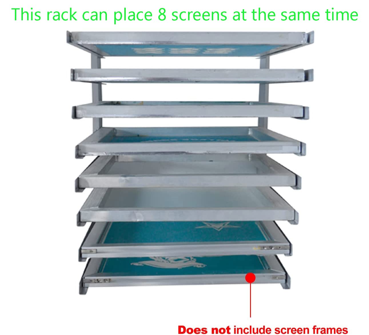 INTBUYING Screen Printing Frame Rack Shelf Storage Holder Screen Printing Squeegee Rack Screen Drying (8 Layer)