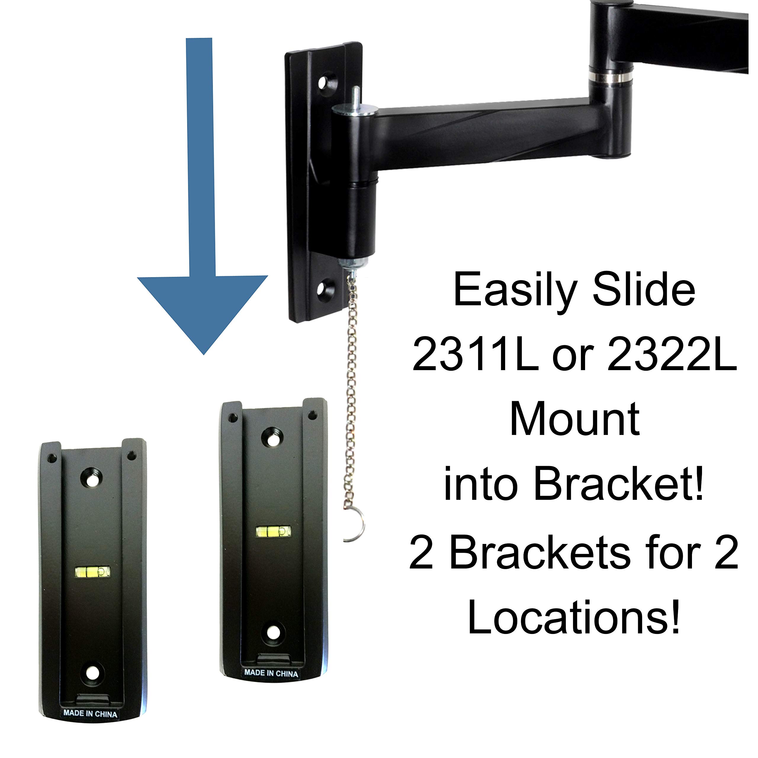 Master Mounts 2300B Extra Mounting Brackets (2 Pack) to Use with Master Mount 2311L and 2322L / These Brackets Will Allow You to Use The 2311L and 2322L TV Mounts in Two Separate Locations