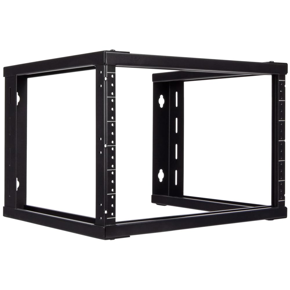 NavePoint 6U Wall Mount Rack - 6U Server Rack for 19 Inch IT Equipment Open Frame Rack – 6U Network Rack for AV & Server Equipment 16” Deep 6U Rack, Black