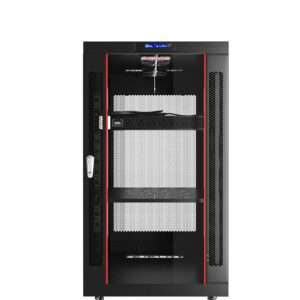 Sysracks 18U 35 inch Deep Server Rack Cabinet It Enclosure - Cooling Fans - LCD Screen - Thermostat - PDU - Casters - 2 Fans – Shelf