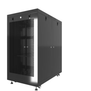 Sysracks 18U 35 inch Deep Server Rack Cabinet It Enclosure - Cooling Fans - LCD Screen - Thermostat - PDU - Casters - 2 Fans – Shelf