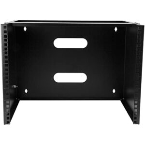 StarTech.com 8U Wall Mount Patch Panel Bracket - 13.75 inch Deep - 19" Patch Panel Rack for Shallow Network Equipment- 80lbs Capacity (WALLMOUNT8)