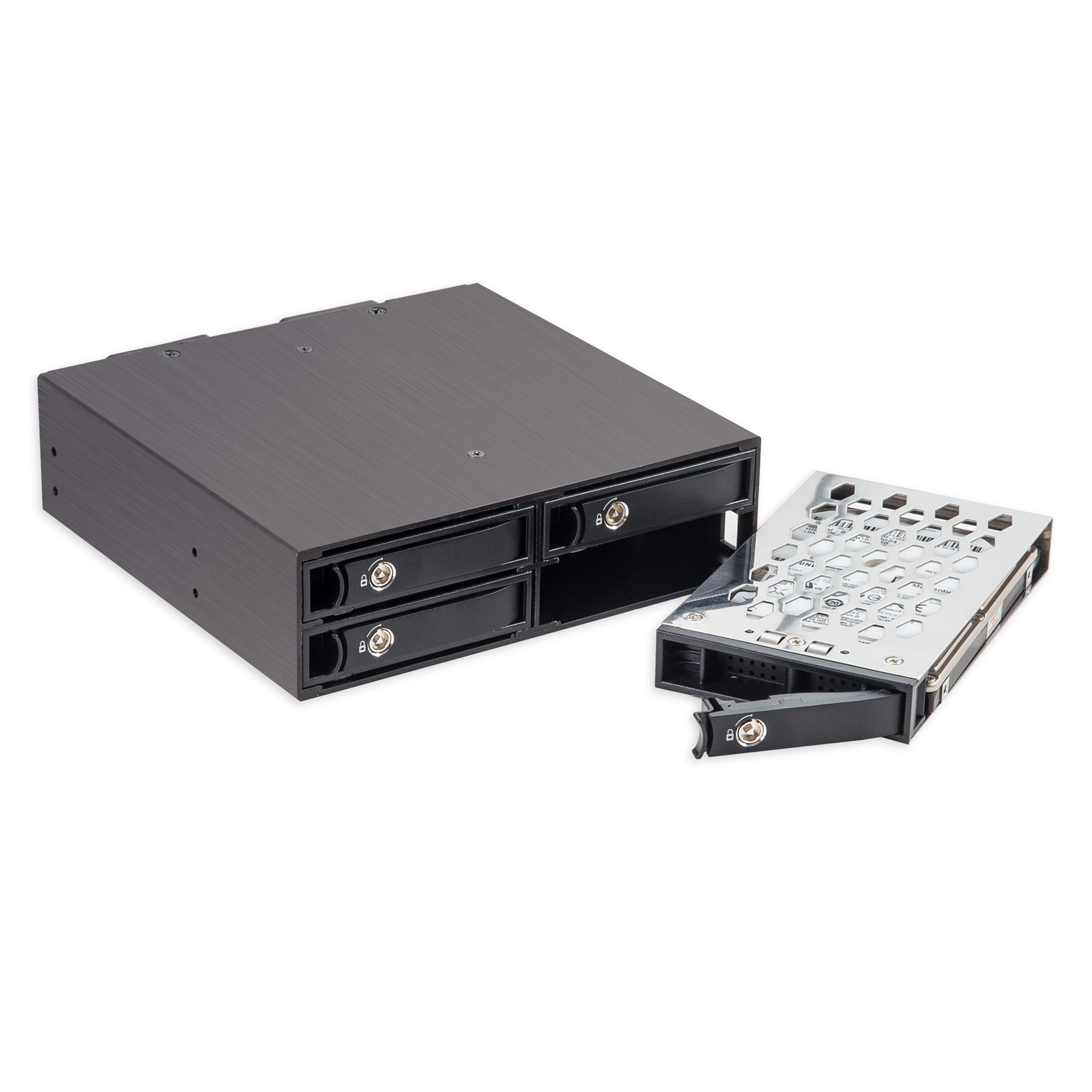 Syba 4 Bay 2.5” SATA Hard Drive Mobile Rack Mount for 5.25" Drive Bays, for HDD SSD SY-MRA25038