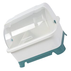 Dish Drying Rack, Dish Drain Storage Box Tableware Holder with Lid Dish Bowl Organizer for Restaurant Kitchen Home (39.5 * 32 * 30.5 cm)