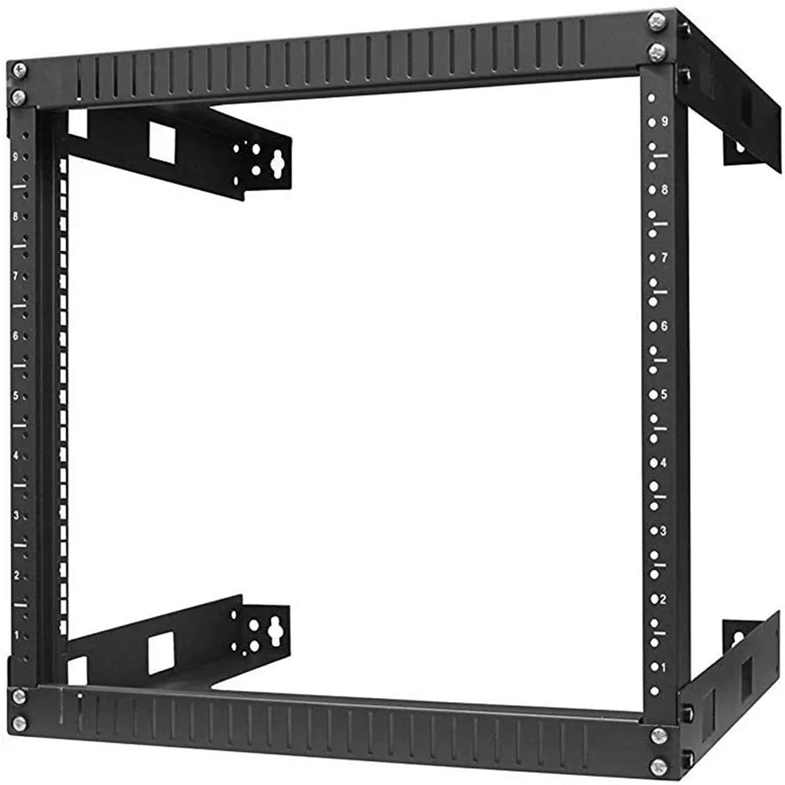 TECHTOO Wall Mount Rack Open Frame 19Inch Server Equipment Rack Heavy Duty Network Equipment Rack 13.7 Inch Deep - Black (09U)