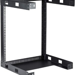 TECHTOO Wall Mount Rack Open Frame 19Inch Server Equipment Rack Heavy Duty Network Equipment Rack 13.7 Inch Deep - Black (09U)