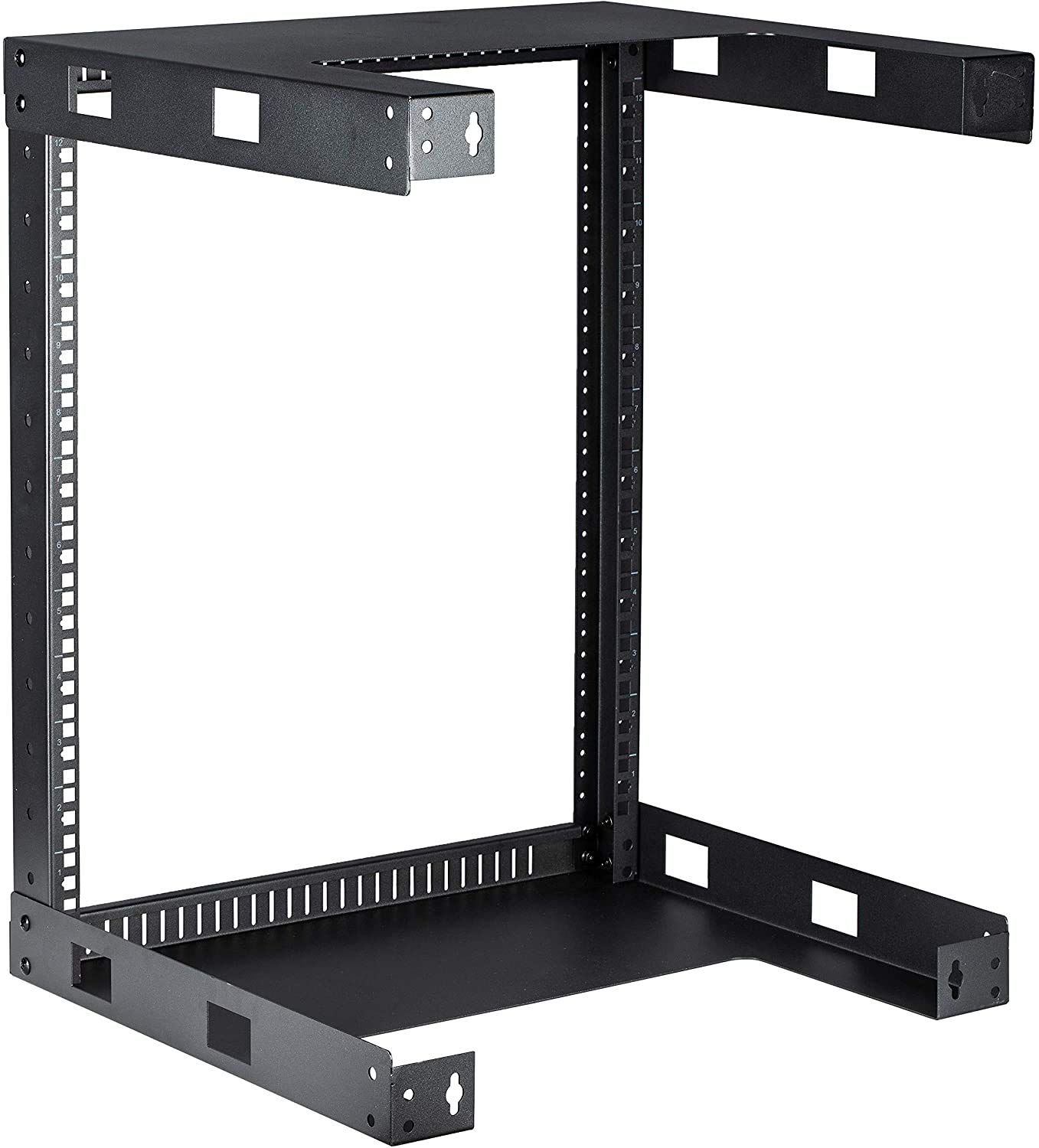 TECHTOO Wall Mount Rack Open Frame 19Inch Server Equipment Rack Heavy Duty Network Equipment Rack 13.7 Inch Deep - Black (09U)