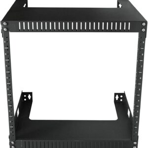 TECHTOO Wall Mount Rack Open Frame 19Inch Server Equipment Rack Heavy Duty Network Equipment Rack 13.7 Inch Deep - Black (09U)