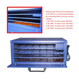 TIANIUSEEN 4 Layers Screen Drying Cabinet 21 * 25inch Screen Printing Plate Drying Box Equipment Temperature Control Plate Heating 800W 110V