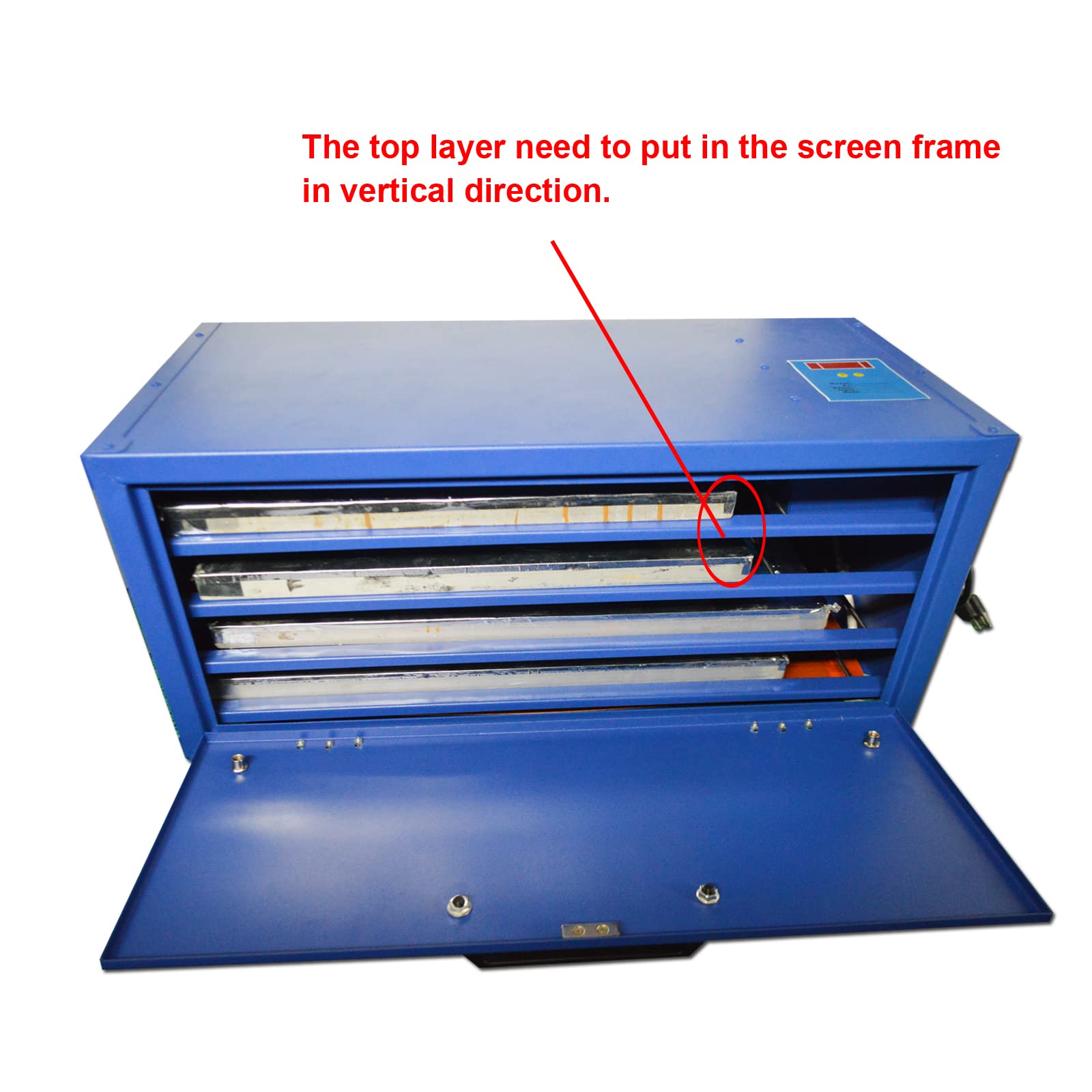 TIANIUSEEN 4 Layers Screen Drying Cabinet 21 * 25inch Screen Printing Plate Drying Box Equipment Temperature Control Plate Heating 800W 110V