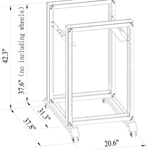 RAISING ELECTRONICS 20U 3FT 4 Post Open Frame 19inch Server Rack 31inchDeep