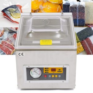 Vacuum Sealer,DZ-260C Commercial Kitchen Food Chamber Vacuum Sealer Packaging Machine Tabletop Seal Vacuum Chamber Vacuum Sealer for Food Saver,Home Kitchen Use 110V