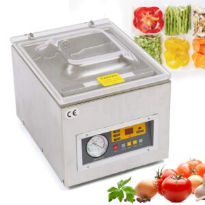 Digital Vacuum Packing Sealing Machine DZ-260S Table Top Chamber Vacuum Sealer 120W Commercial Kitchen Food Chamber Seal Vacuum Packaging Machine Sealer