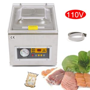 Digital Vacuum Packing Sealing Machine DZ-260S Table Top Chamber Vacuum Sealer 120W Commercial Kitchen Food Chamber Seal Vacuum Packaging Machine Sealer