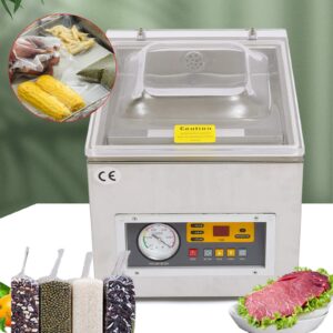 Digital Vacuum Packing Sealing Machine DZ-260S Table Top Chamber Vacuum Sealer 120W Commercial Kitchen Food Chamber Seal Vacuum Packaging Machine Sealer