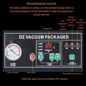 INTSUPERMAI Commercial Two Chamber Vacuum Sealer Stainless Steel Food Vacuum Packaging Machine for Mests Fruits and Vegetables Sealing Length 15.7inch 220V