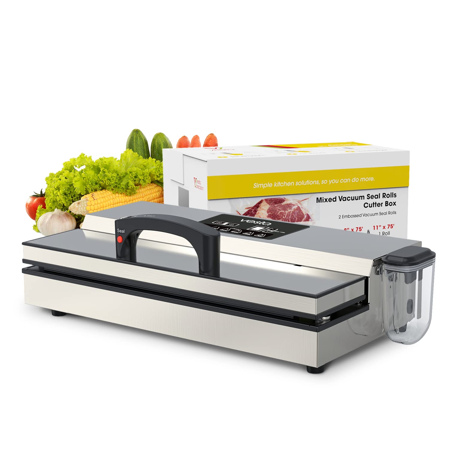 Vesta Precision Vac'n Seal Pro II Vacuum Sealer - Smart Seal Design, Full Speed Operation, Effortless Heavy Workload, Patented Cutter Box Bags, Designed and Serviced in USA