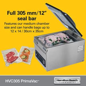 Hamilton Beach Commercial PrimaVac 305 Chamber Vacuum Sealer, 12" Seal Bar, 10 Customizable Programs, Powerful JetAire Pump, NSF Certified, HVC305