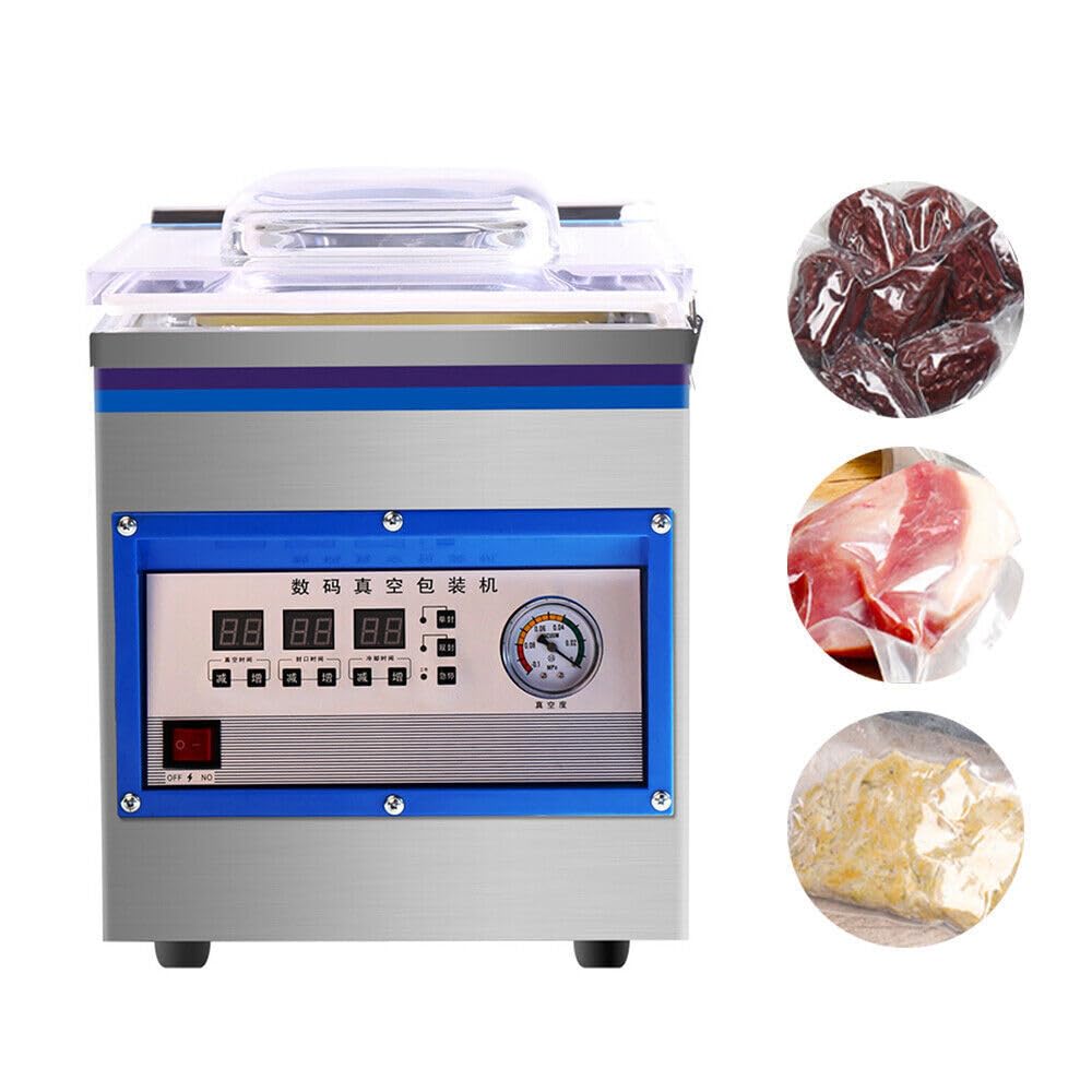 HuaShuani Chamber Vacuum Sealer, ZK-260 Professional Digital Vacuum Food Preservation Sealing Machine, 110V 360W Large Independent Vacuum Pump, Food Medicine Vacuum Preservation