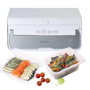 lofaho 3-in-1 magic vacuum sealer machine for food storage air-top & hose handheld vacuum sealer include 5 sealing bags, 10 containers (55mm and 75mm sizes x 5ea/each), top film (1ea), epl film (1ea)