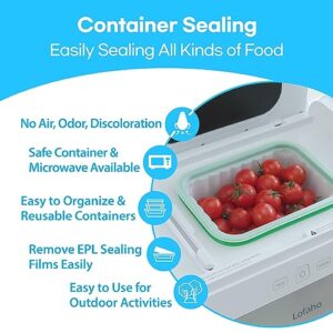 Lofaho 3-in-1 Magic Vacuum Sealer Machine for Food Storage Air-Top & Hose Handheld Vacuum Sealer Include 5 Sealing Bags, 10 Containers (55mm and 75mm Sizes x 5ea/each), Top Film (1ea), EPL Film (1ea)