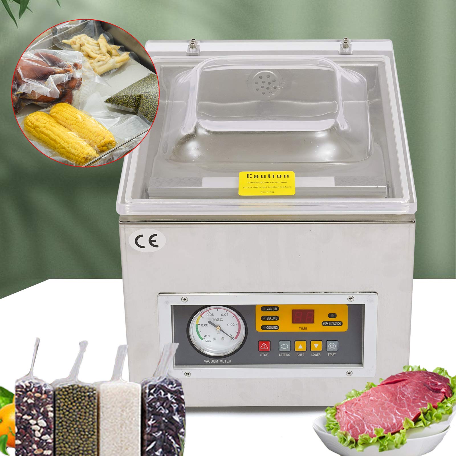 Vacuum Sealer Machine Kitchen Food Sealer Vacuum, Heavy Duty Chamber Sealer Commercial Tabletop Packing for Food Saver, Home, Commercial Using