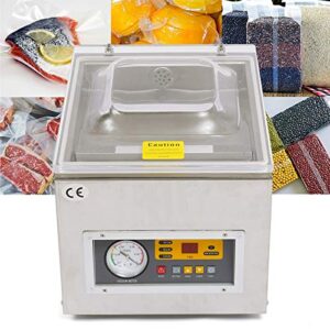 DNYSYSJ Commercial Vacuum Sealer, Tabletop Food Chamber Digital Vacuum Packing Sealing Machine Industrial Meat Vegetables Sealer Packer, Stainless Steel 110V 120W <80dB