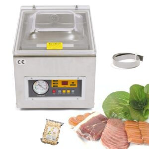 YIYIBYUS Commercial Desktop Chamber Vacuum Sealer Vacuum Packing Sealing Machine DZ-260,Kitchen Food Chamber Seal Vacuum Packaging Machine Sealer 110V,Rate of Exhausting 5.5L/s,Sealing Size 260mmx10mm