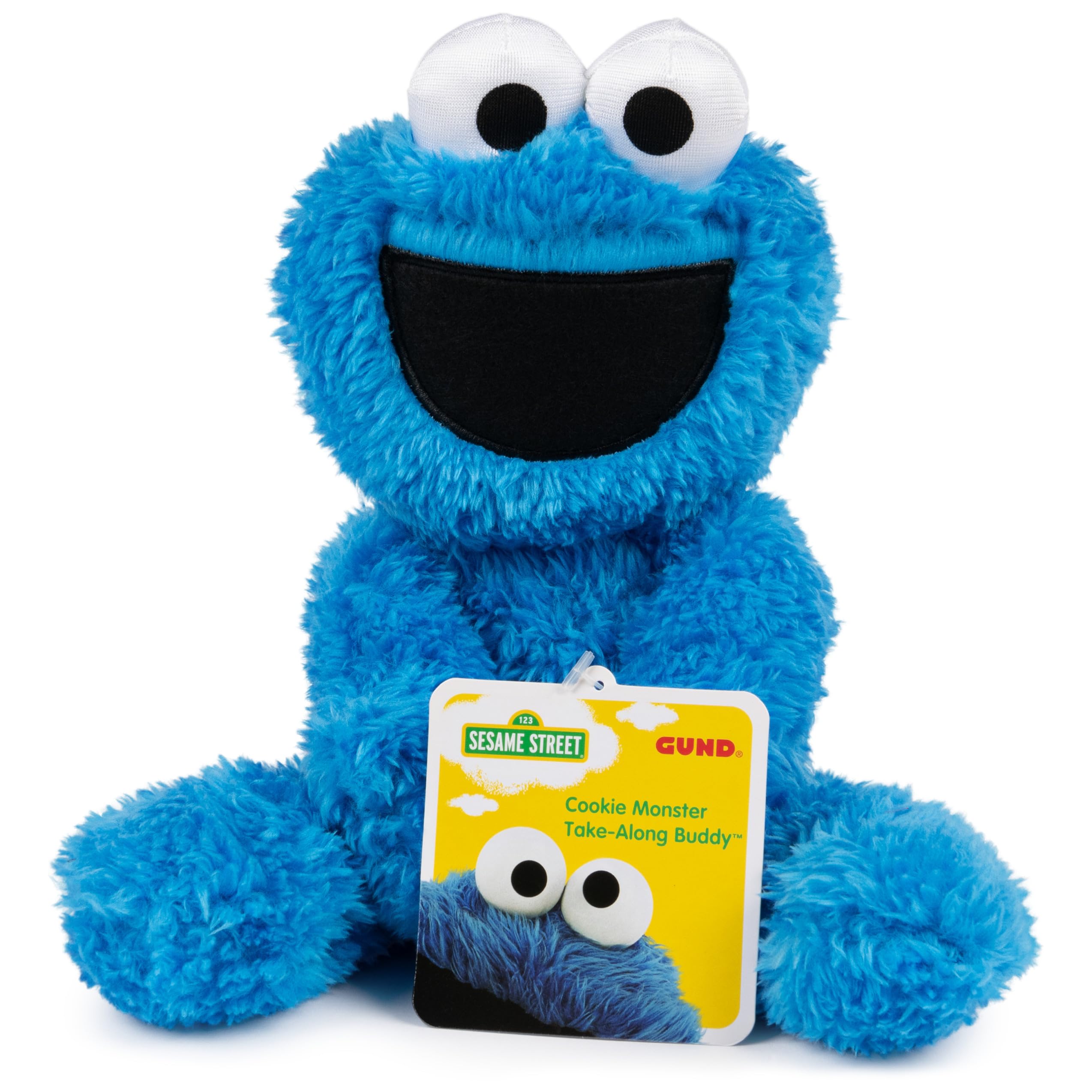 GUND Sesame Street Official Cookie Monster Take Along Buddy 13'' Polyester Plushie Stuffed Kids Toy, For Kids Ages 1 and Up, Blue