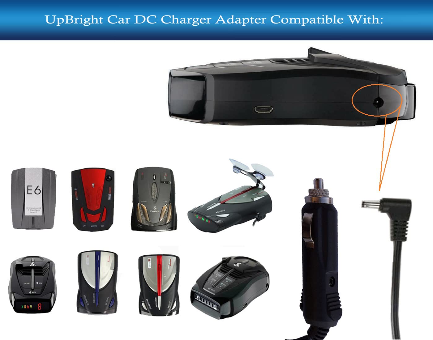 UpBright Car 12V DC Power Cord Adapter Compatible with Cobra Radar Detector XRS-9700 XRS 9740 XRS 9730 XRS 9695 XRS-9400 XRS 9670 3160 420-030-N-001 ESD-737 SPX-7700 15 12VDC Auto Supply Charger Cable