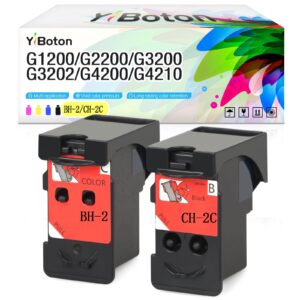 yiboton bh-2 ch-2 printhead replacement for pixma g4210 g4200 g3202 g3200 g2200 g1200 megatank all-in-one printer head ink cartridges refillable 8009 and 8021 xl (combo packs)