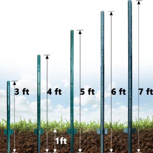 ARIFARO Fence Posts 7 Feet Sturdy Duty Metal Fence Post, Pack of 10, No Dig Garden U Post for Wire Fencing Steel Post for Yard, Outdoor Wire