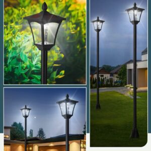 Seovix 70" Solar Lamp Post Lights Outdoor Waterproof IP65, Solar Lamp Posts Outdoor Lighting, LED Solar Pole Light for Garden, Lawn, Pathway, Driveway, 1-842-108