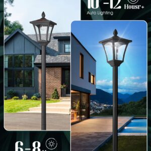 Seovix 70" Solar Lamp Post Lights Outdoor Waterproof IP65, Solar Lamp Posts Outdoor Lighting, LED Solar Pole Light for Garden, Lawn, Pathway, Driveway, 1-842-108