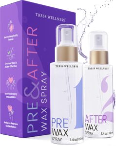 tress wellness pre wax cleanser and after wax care - pre wax spray and after wax spray - after wax oil prewax treatment spray - after wax treatment post wax oil wax remover for skin post wax care