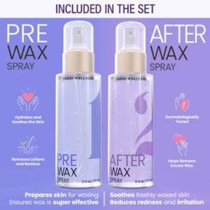 Tress Wellness Pre Wax Cleanser and After Wax Care - Pre Wax Spray and After Wax Spray - After wax oil Prewax Treatment Spray - After Wax Treatment Post Wax Oil Wax Remover for Skin Post Wax Care