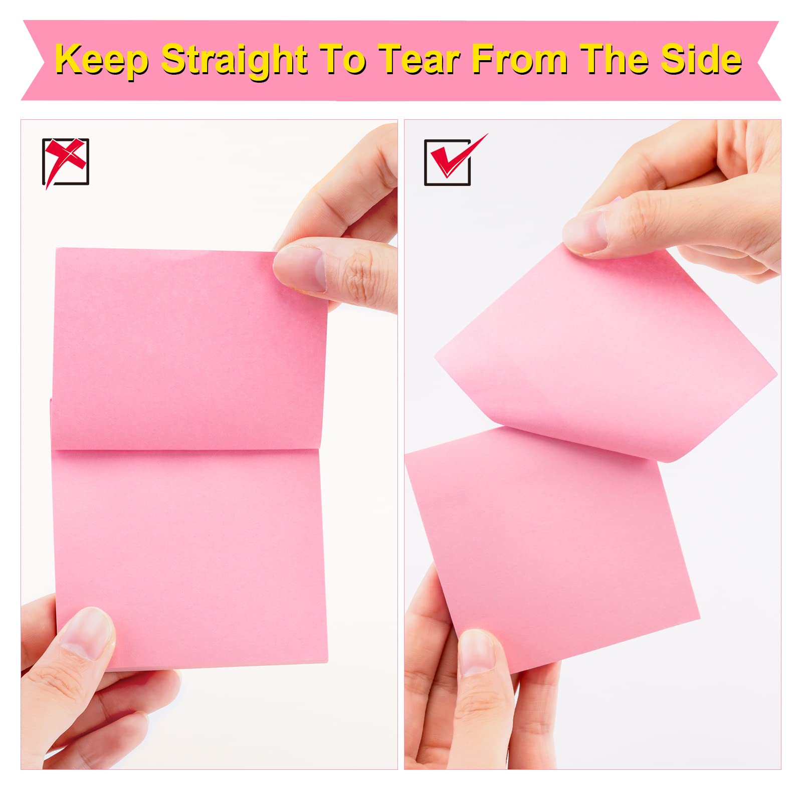 Fainne 120 Pads Sticky Notes 3x3 Bulk Colors Self Stick Pads Pink Yellow Green Blue Paper Note Pads Memo for Office School Home Notebook Supplies 50 Sheets/Pad(Simple Color,Solid)