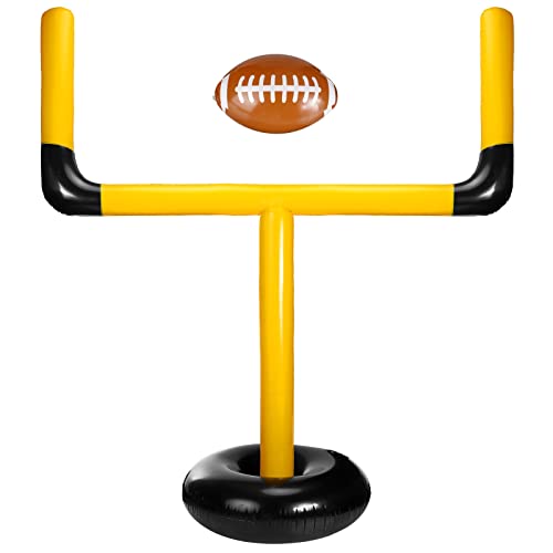 Inflatable Jumbo Football Set Inflatable Football Goal with Ball Football Target Football Goal Post Football Accessories Outdoor Sport Football Toys for Practice and Fun (63 Inch)