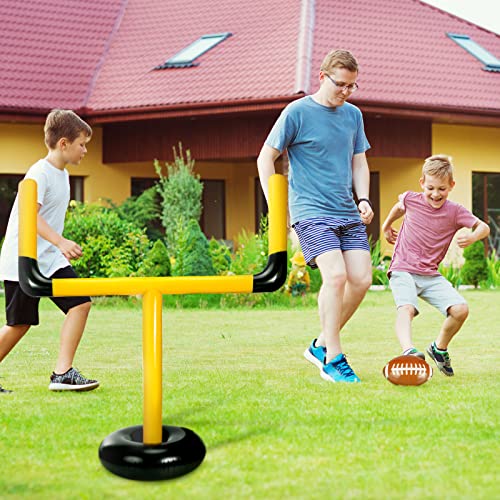 Inflatable Jumbo Football Set Inflatable Football Goal with Ball Football Target Football Goal Post Football Accessories Outdoor Sport Football Toys for Practice and Fun (63 Inch)