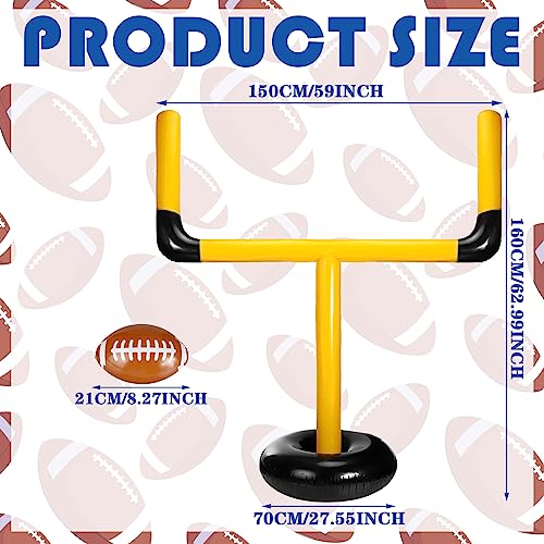 Inflatable Jumbo Football Set Inflatable Football Goal with Ball Football Target Football Goal Post Football Accessories Outdoor Sport Football Toys for Practice and Fun (63 Inch)