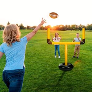 Inflatable Jumbo Football Set Inflatable Football Goal with Ball Football Target Football Goal Post Football Accessories Outdoor Sport Football Toys for Practice and Fun (63 Inch)