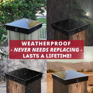 WeatherPRO Black 4x4 Fence Post Caps (3.5”) 4 Pack, Never Have to Replace These Premium Post Caps Made with Solid Aluminum. Powder Coating Never Fades, Sold by U.S. Company.