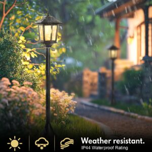 PASAMIC 63" Solar Lamp Post Lights 2Pack, Outdoor Post Lights Waterproof, Pole Lights Outdoor, Decorative Floor Lamp for Patio, Warm White, Replaceable Bulb