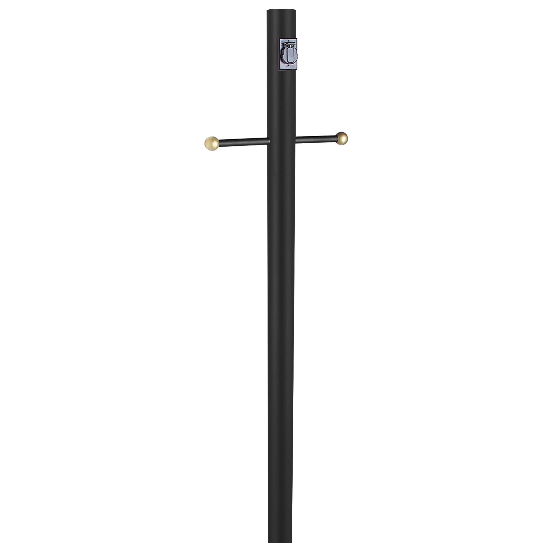 Design House 579714 Traditional Outdoor Lamp Post with Plastic Cross Arm and Outlet for Driveways and Porches 80-Inch by 3-Inch Black